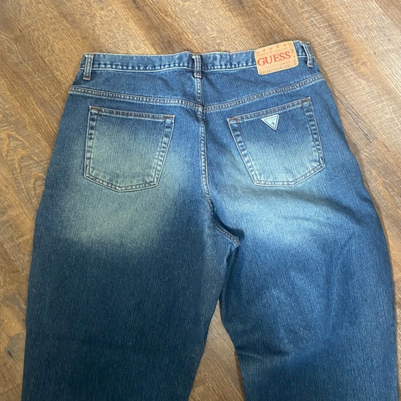 MEN’S GUESS PASCAL LOOSE FIT TAPERED LEG BUTTON FLY SIZE 38X32 UNDONE HEM UNIQUE - Picture 7 of 10